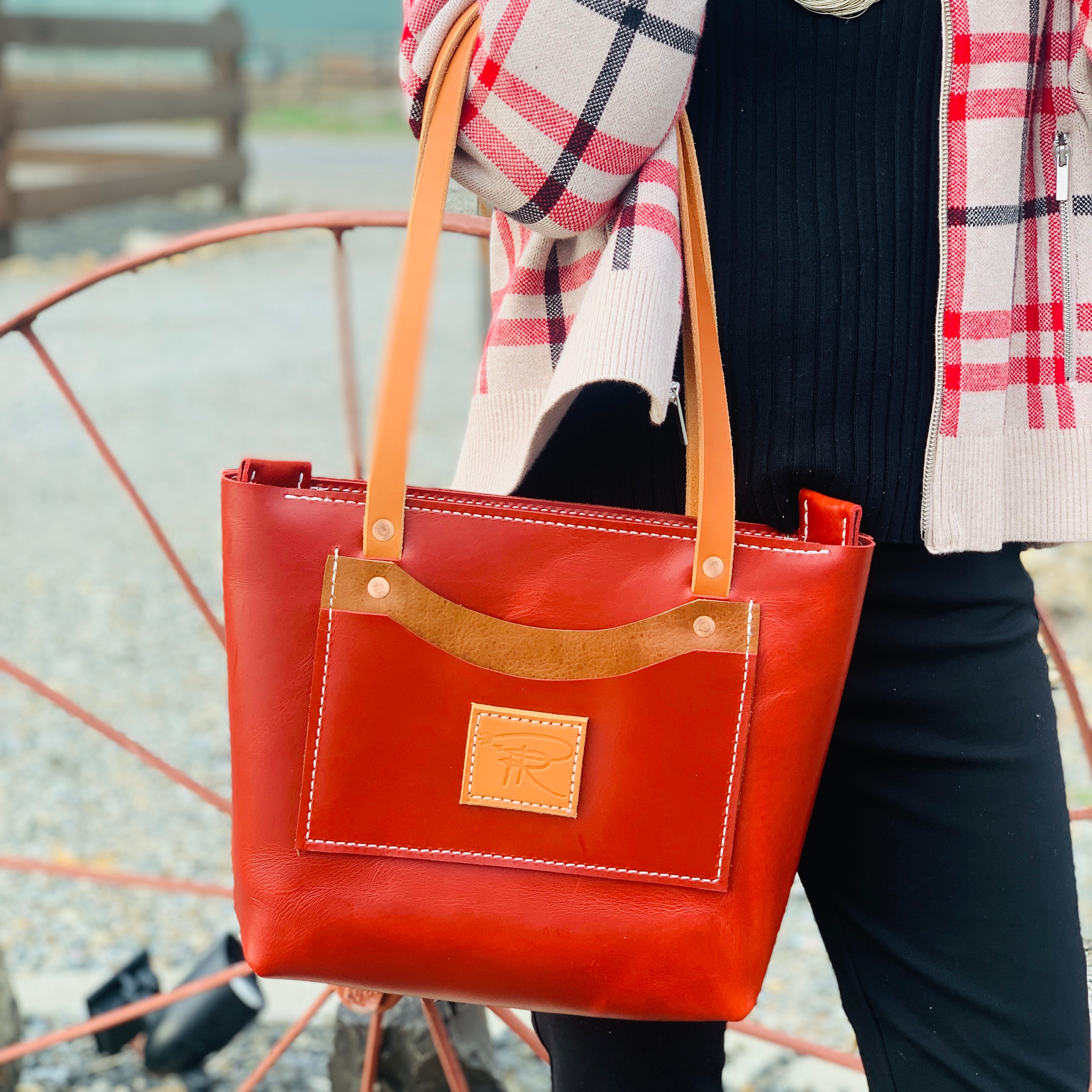 Red Leather Purse-Tote