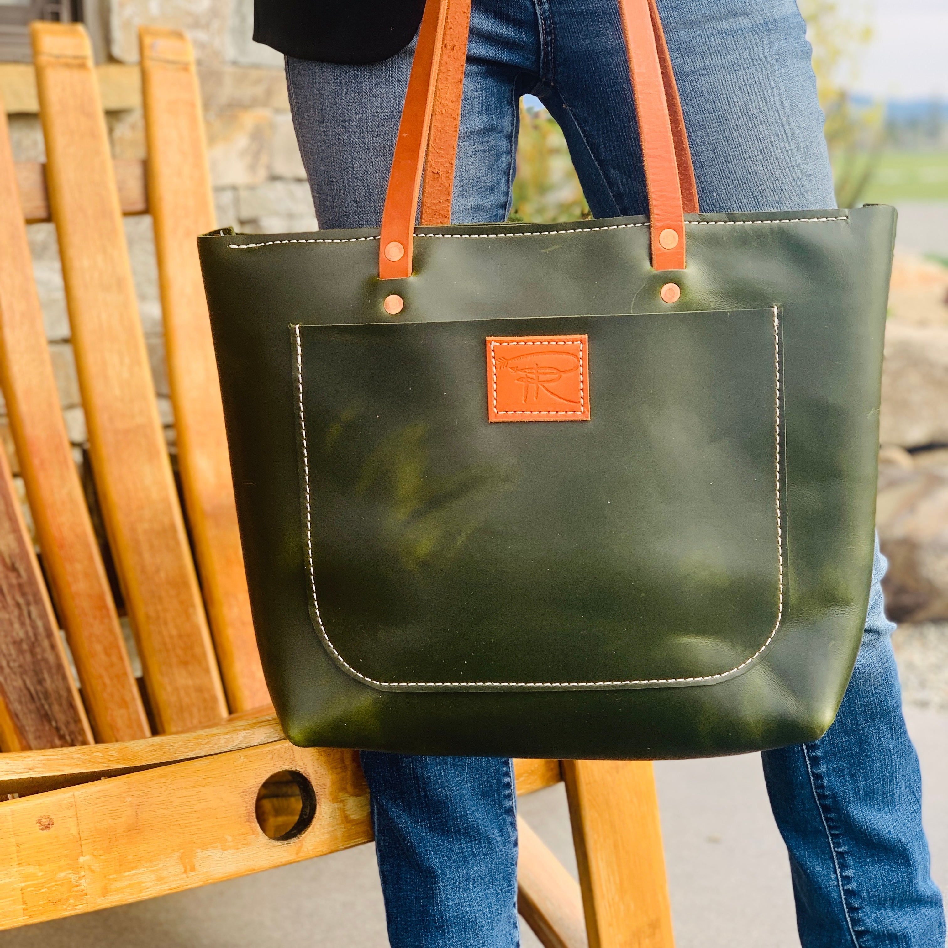 Westwood Green Leather Tote Bag