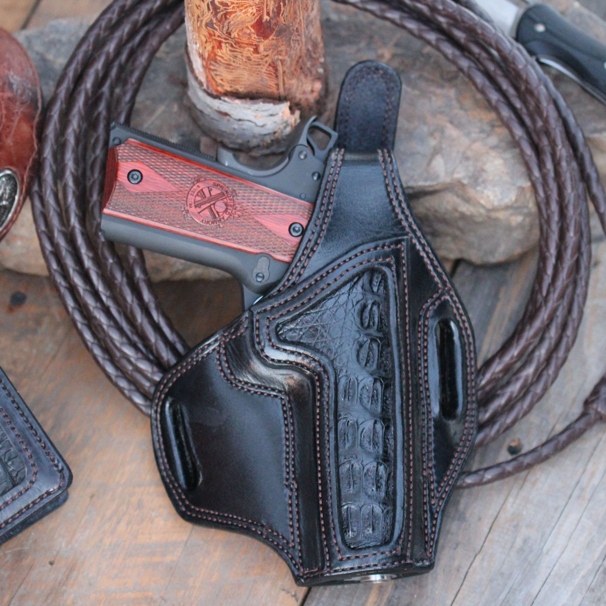 Leather Holster .Panhandle Red Company specializing in Leather Holsters,  Leather Goods, Handbags, Totes, Purses, Everyday Carry Needs, and more. Full-grain leather items, custom gifts, all Handcrafted in Idaho, USA.