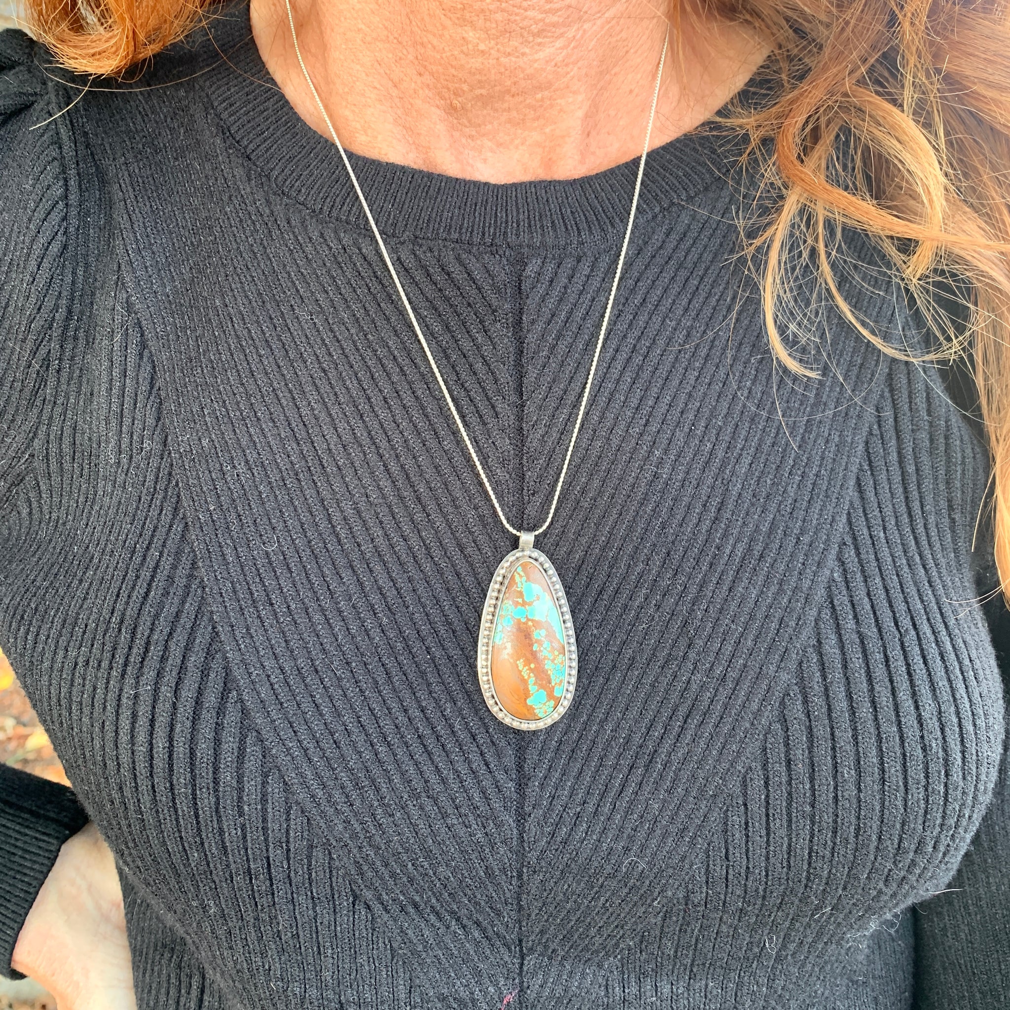 TURQUOISE AND SILVER NECKLACE