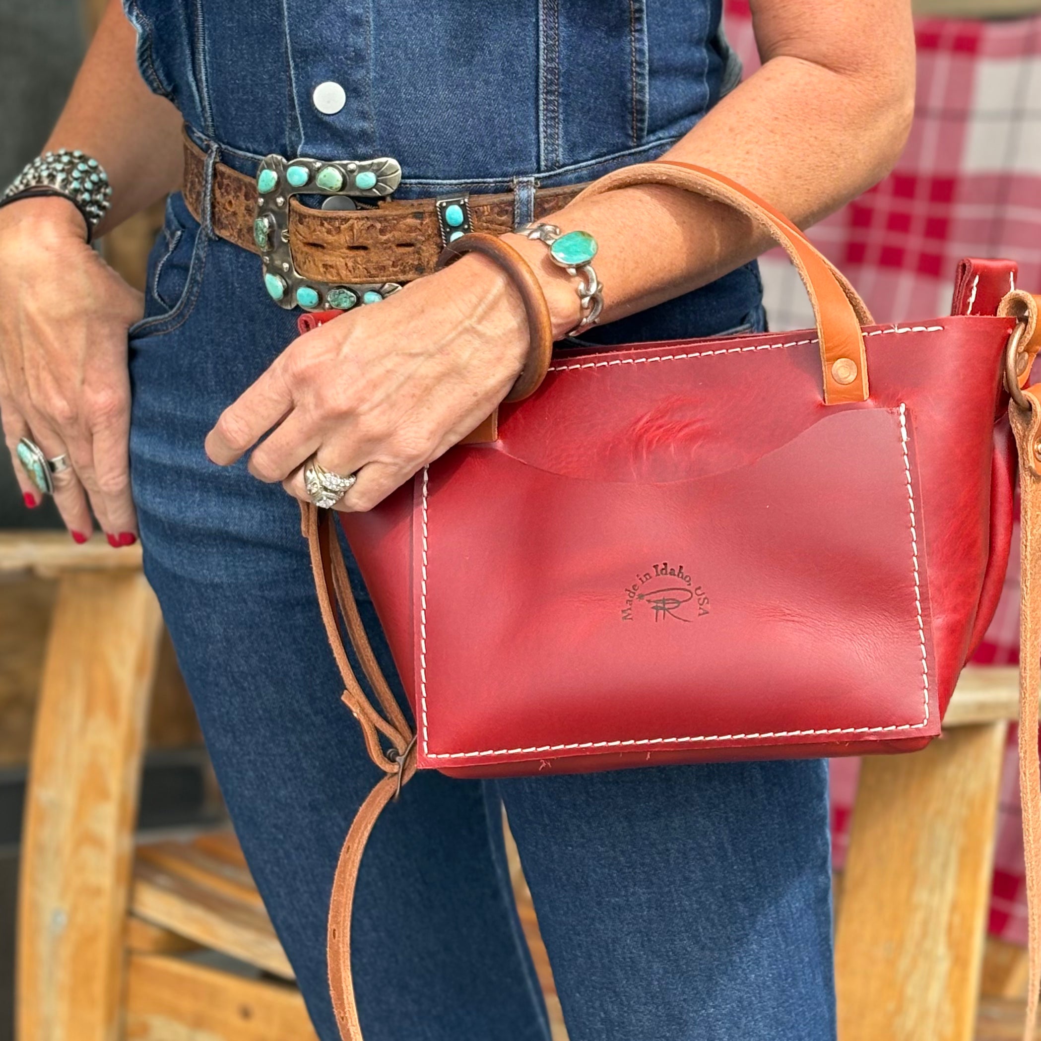Red Stillwater Leather Purse Tote