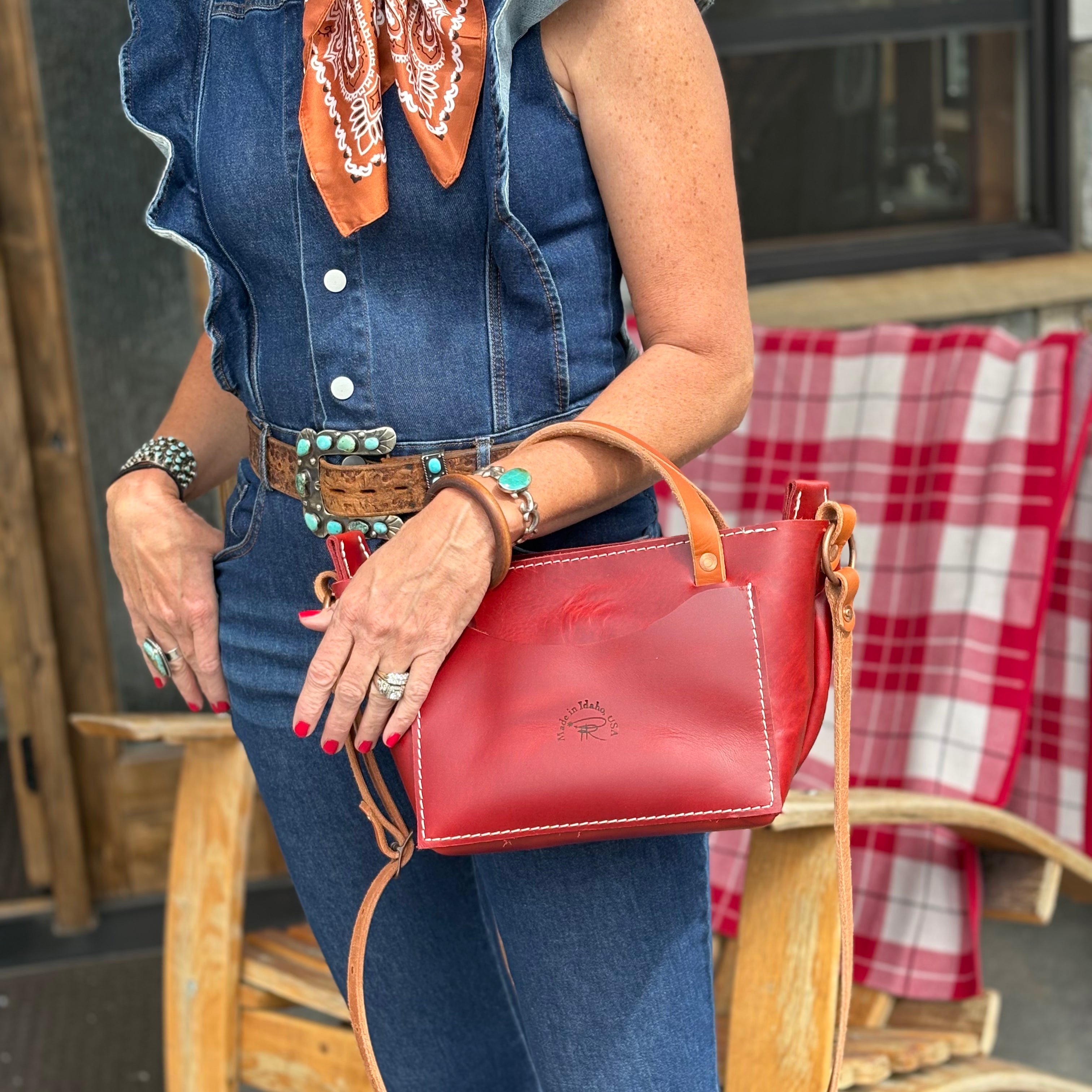 Red Stillwater Leather Purse Tote