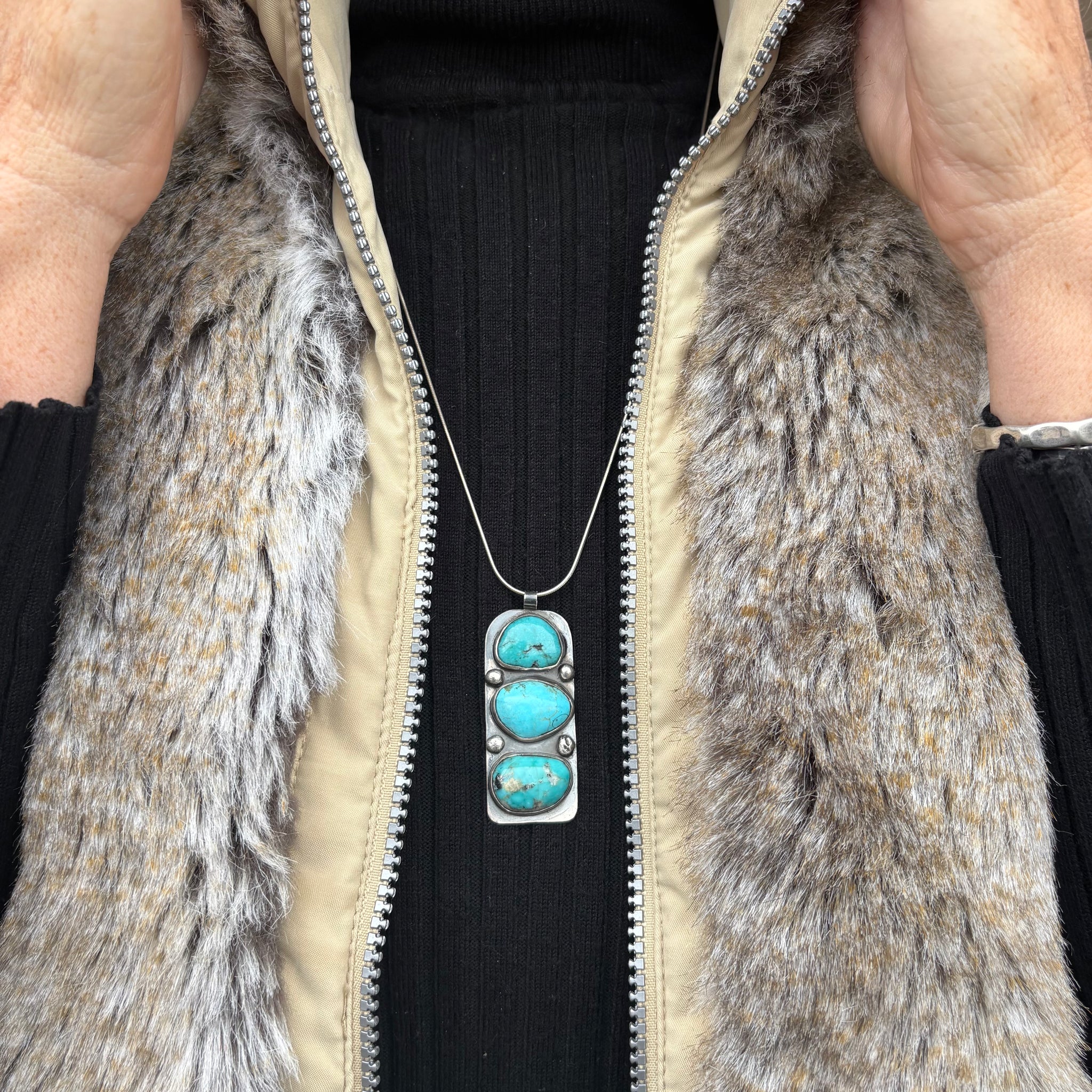 The Three Stone Turquoise Necklace