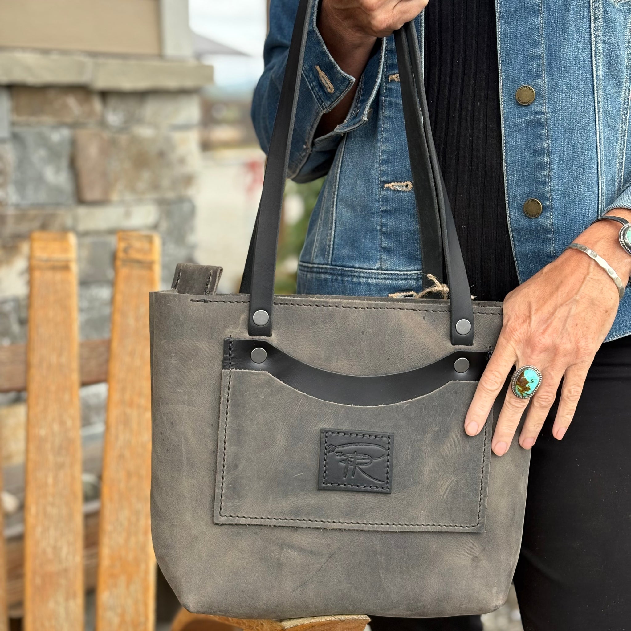 Grey Medium Purse-Tote
