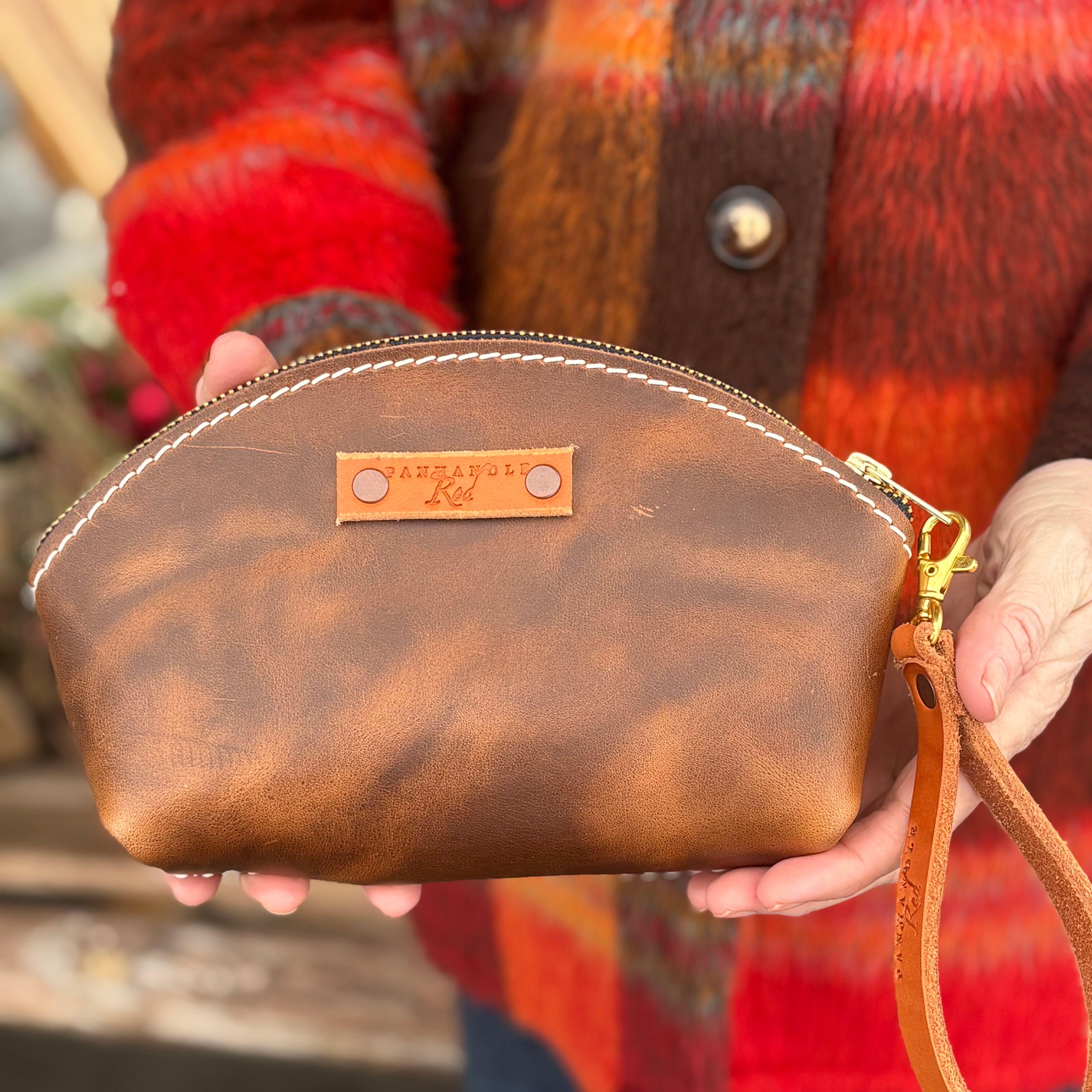 Dutch Brown Leather Clutch Purse