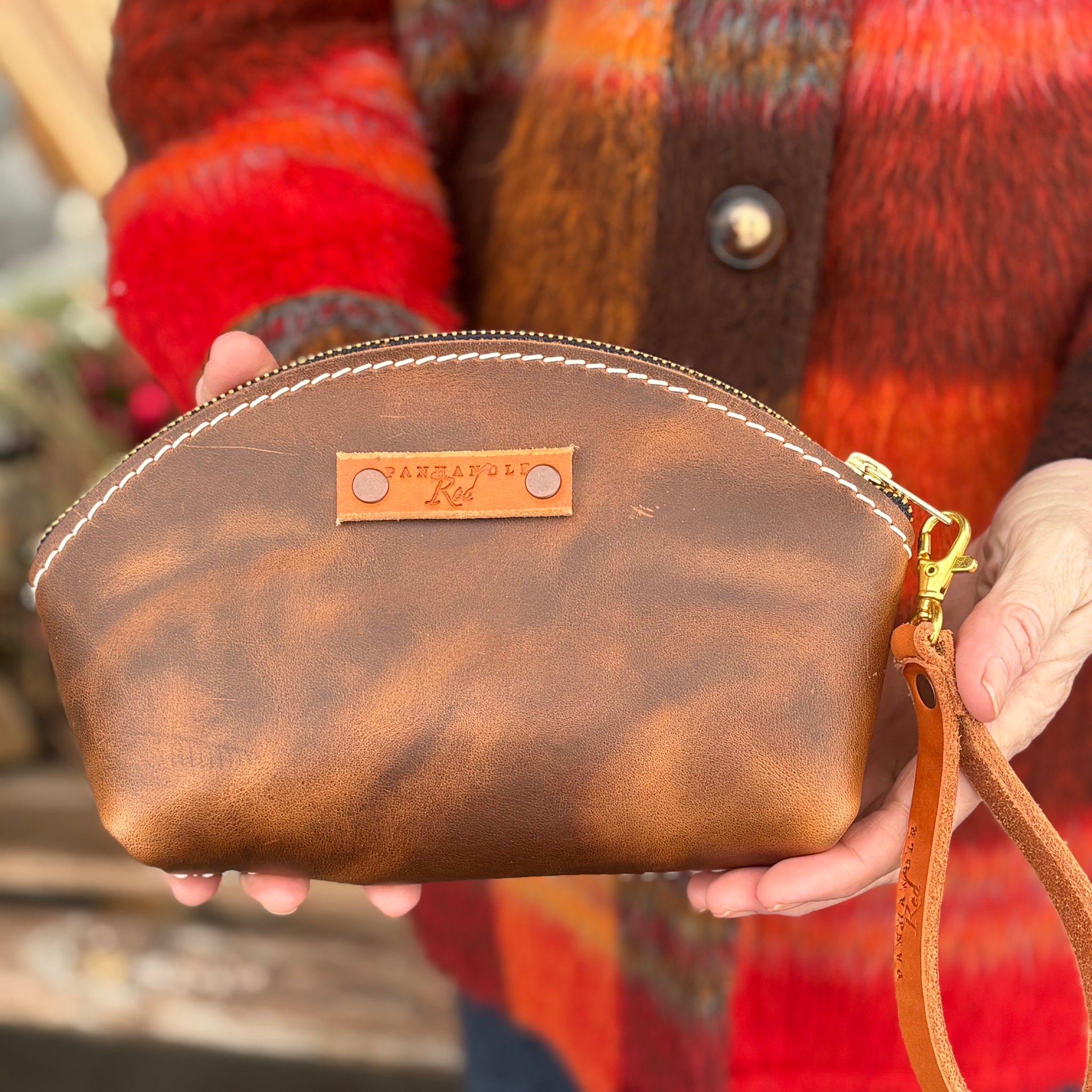 Dutch Brown Leather Clutch Purse