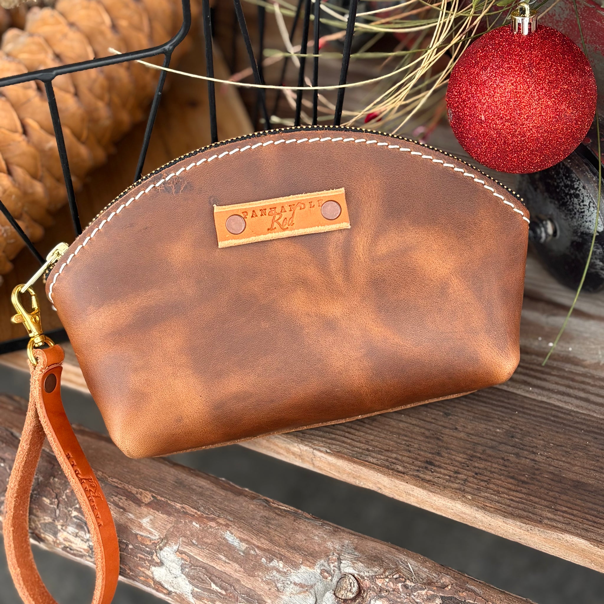 Dutch Brown Leather Clutch Purse