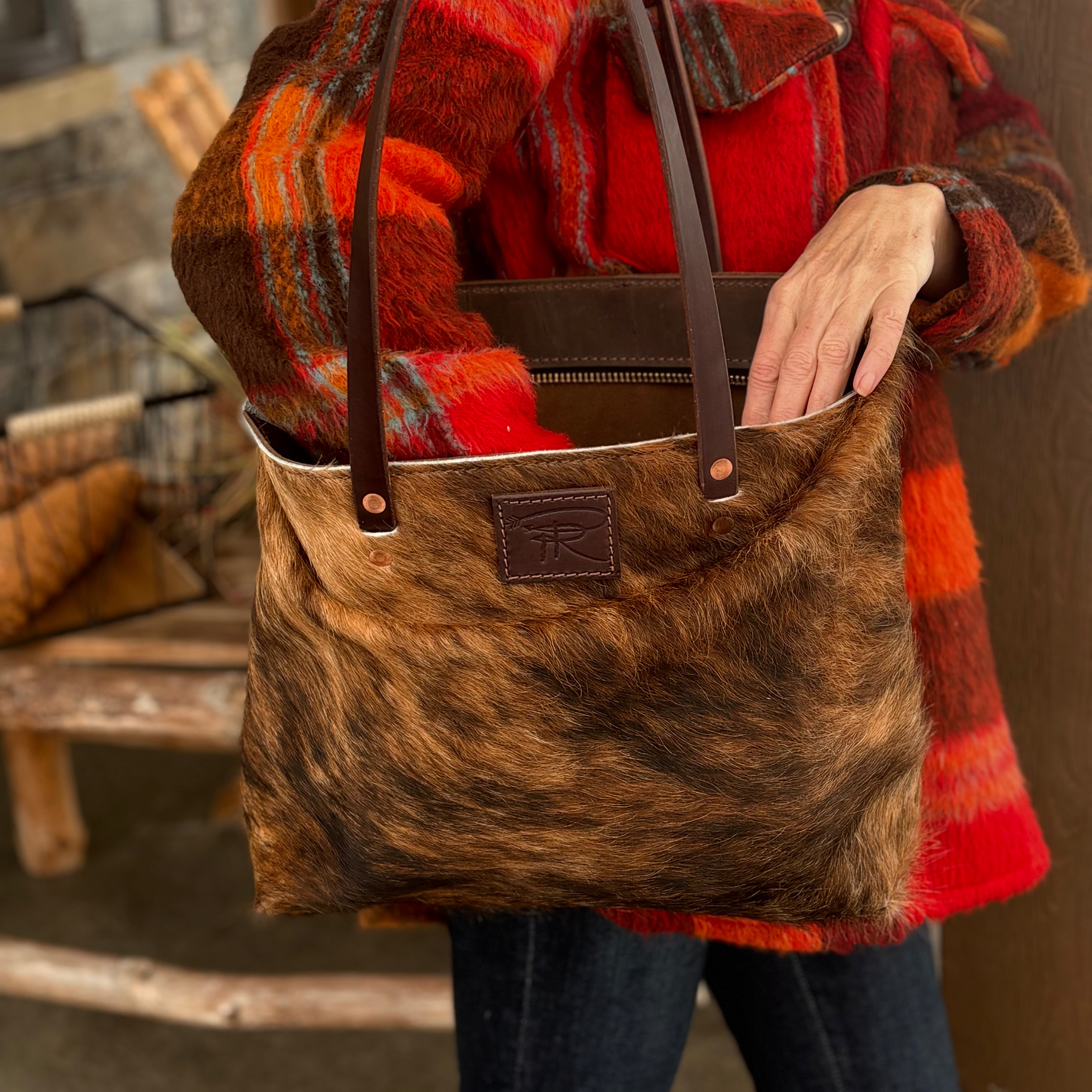 Half City Half Cowgirl Leather Tote-Purse-Large