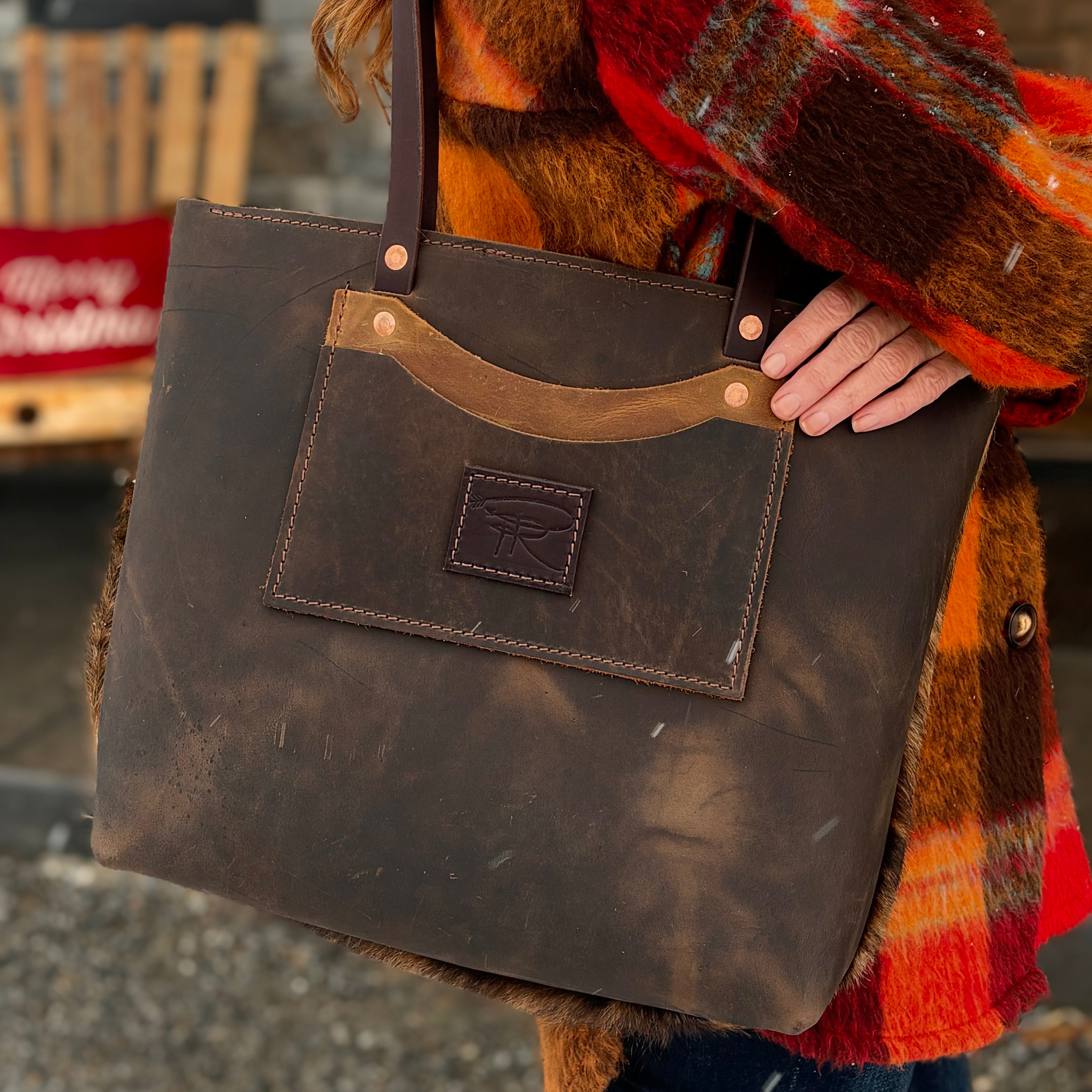 Half City Half Cowgirl Leather Tote-Purse-Large