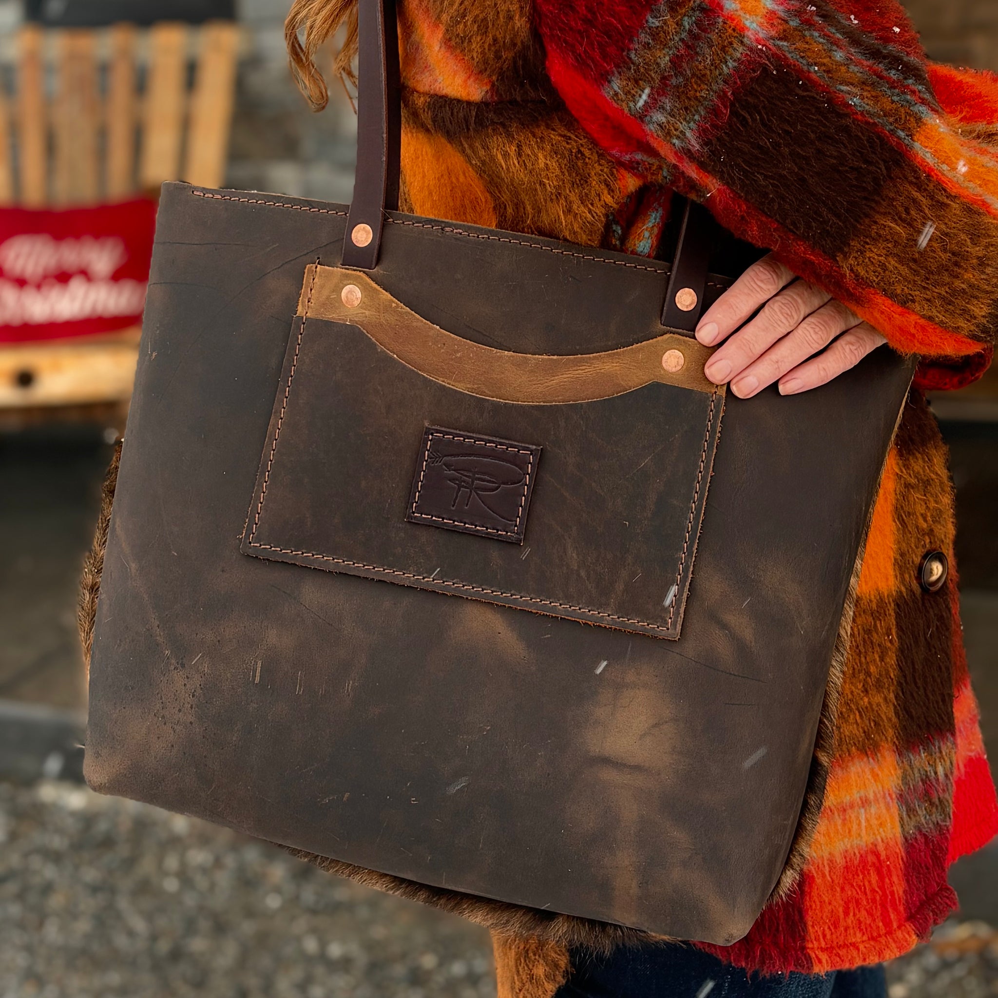 Half City Half Cowgirl Leather Tote-Purse-Large