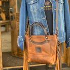 brown purse fringe purse handbag tote handcrafted rodeo western fashion accessories ladies boutique north idaho