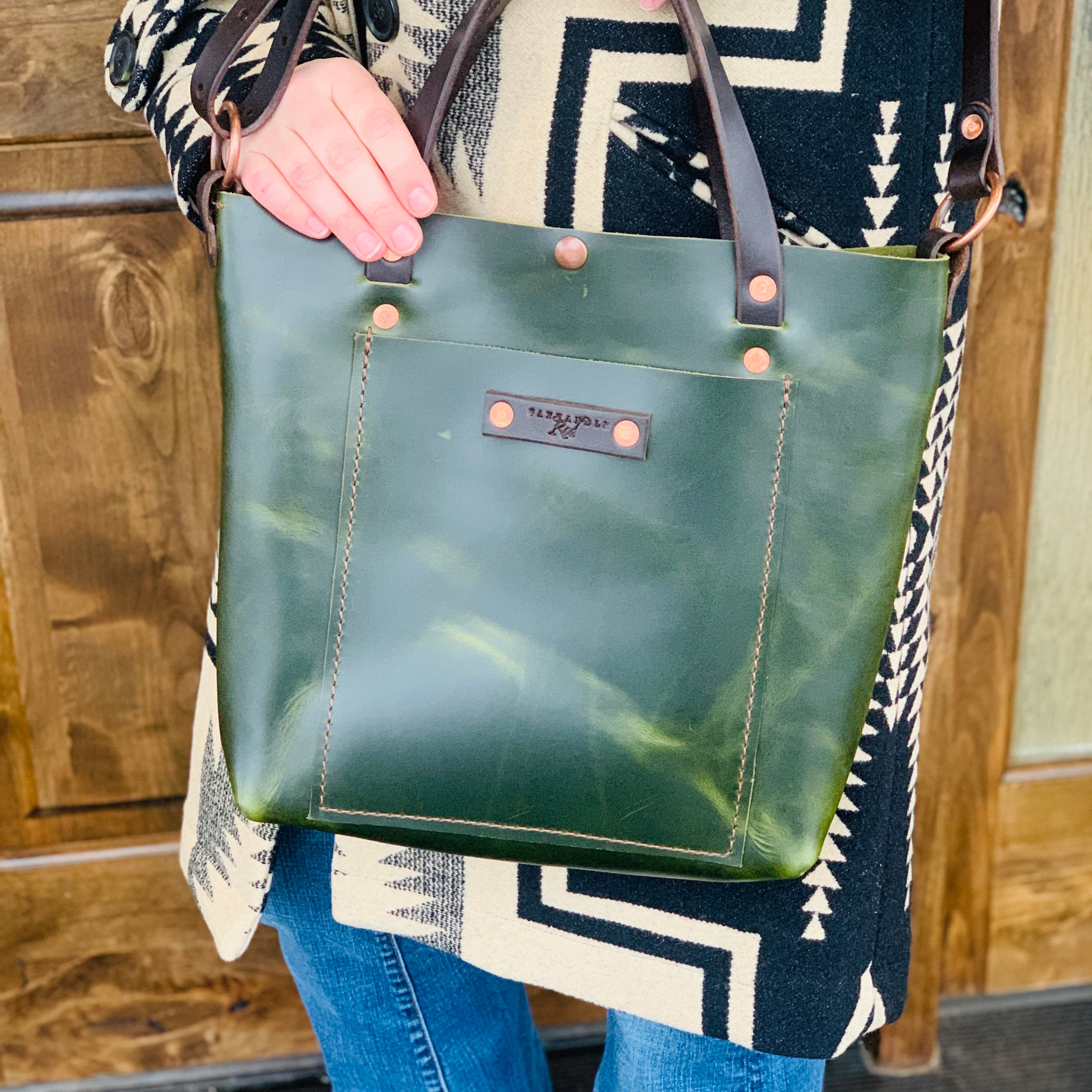 green crossbody purse handbag shopping western store gift shop birthday presents events sales retail american made