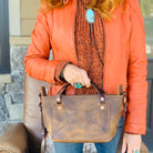 leather crossbody purse brown tote handbags gift shop shopping retail idaho made maker gift shop couer d'alene