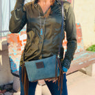 Blue crossbody purse