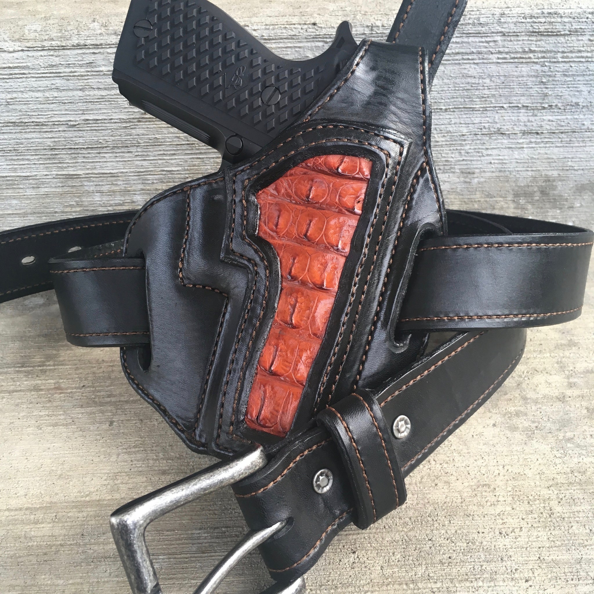 Red Leather Waist Holster & Hip Bag