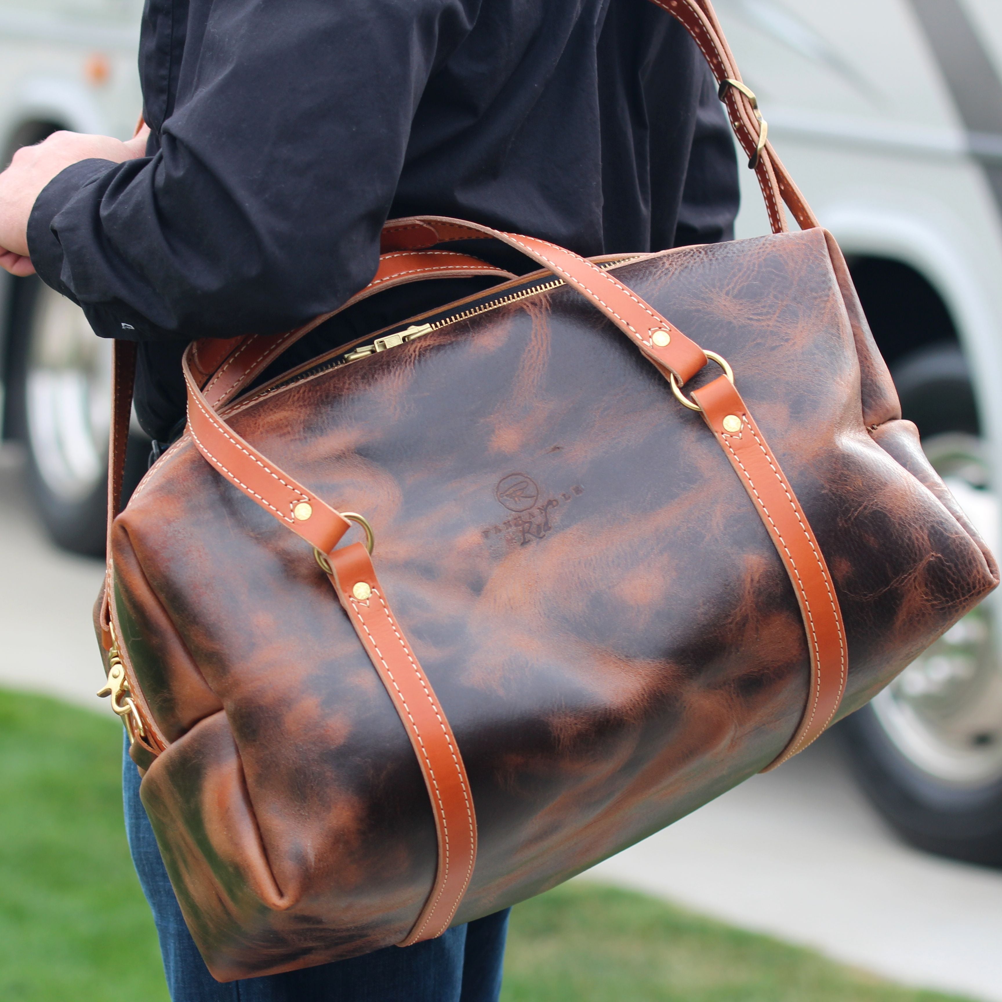 Leather Duffel Bag by Panhandle Red Leather Company Coeur d'Alene