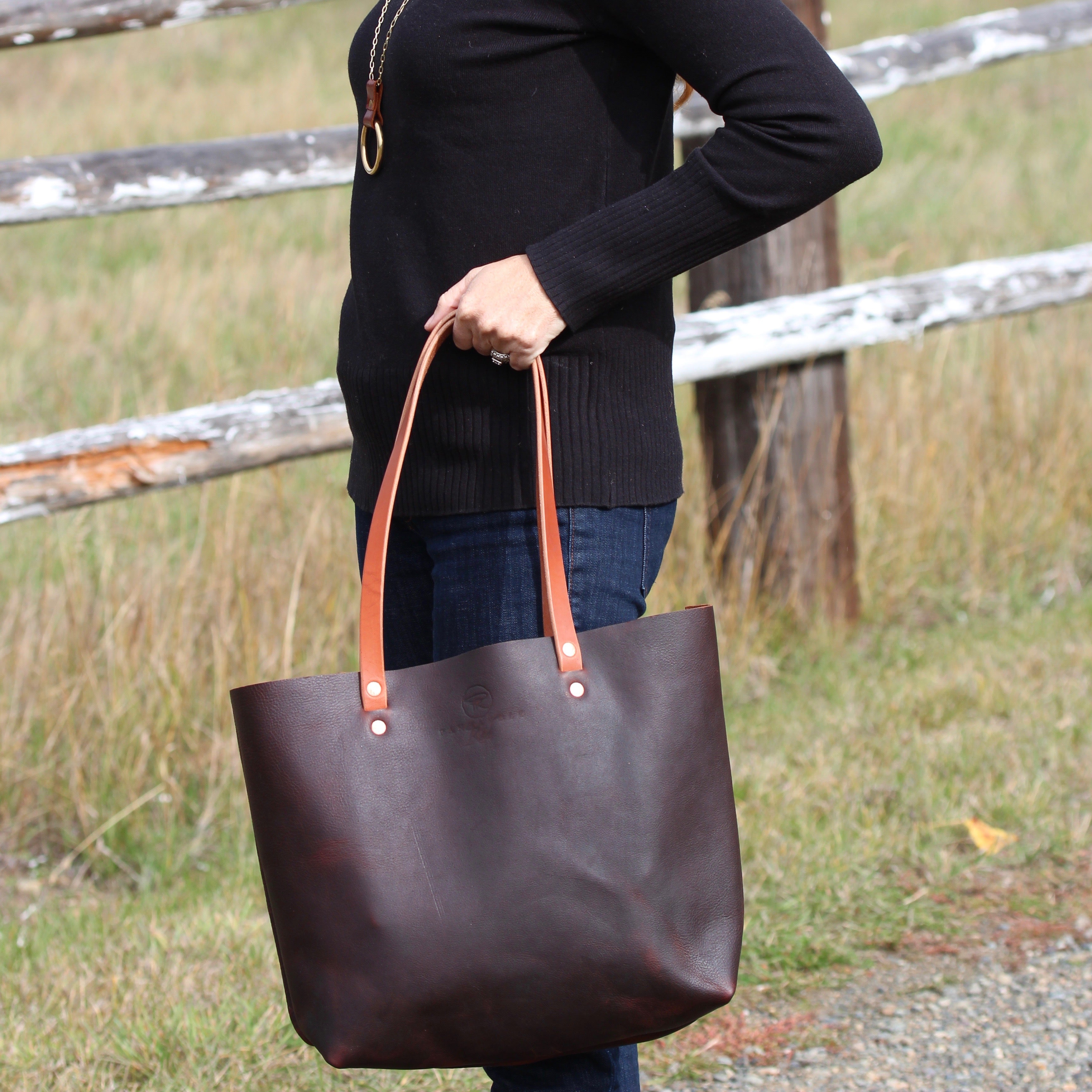 Brown Leather Bag, Brown Leather Tote Bag, Brown Leather Purse, Equestrian Purse, Equestrian Accessories, Purses, handbags, duffles, bags, crossbody purse, gift shop,Panhandle Red Company, Leather Goods, Handbags, Totes, Purses, artisan,  Full-grain leather items, custom gifts, handcrafted gift, idaho shops, leather shop