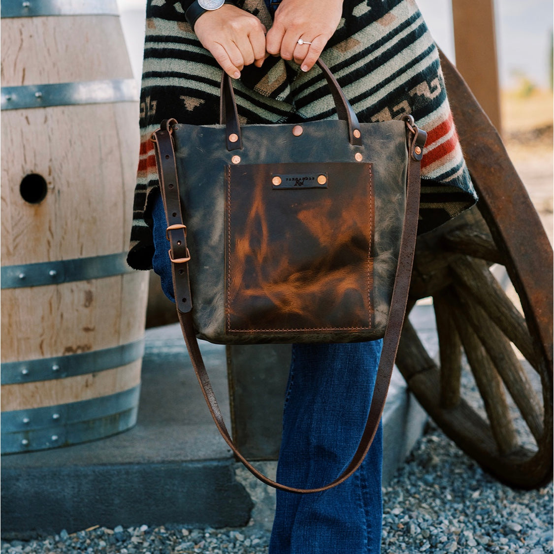 Grey Leather Crossbody Purse, Crossbody Purse, Purses, Panhandle Red Crossbody Purse, leather purse