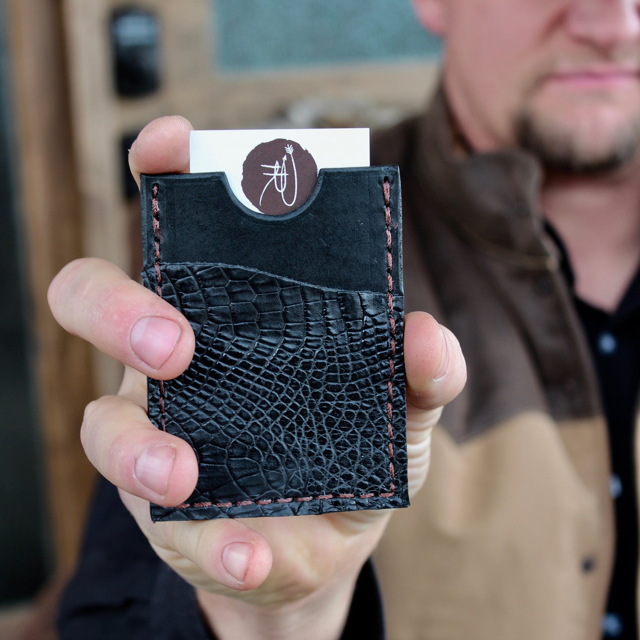leather wallet, leather card holder, minimal wallet