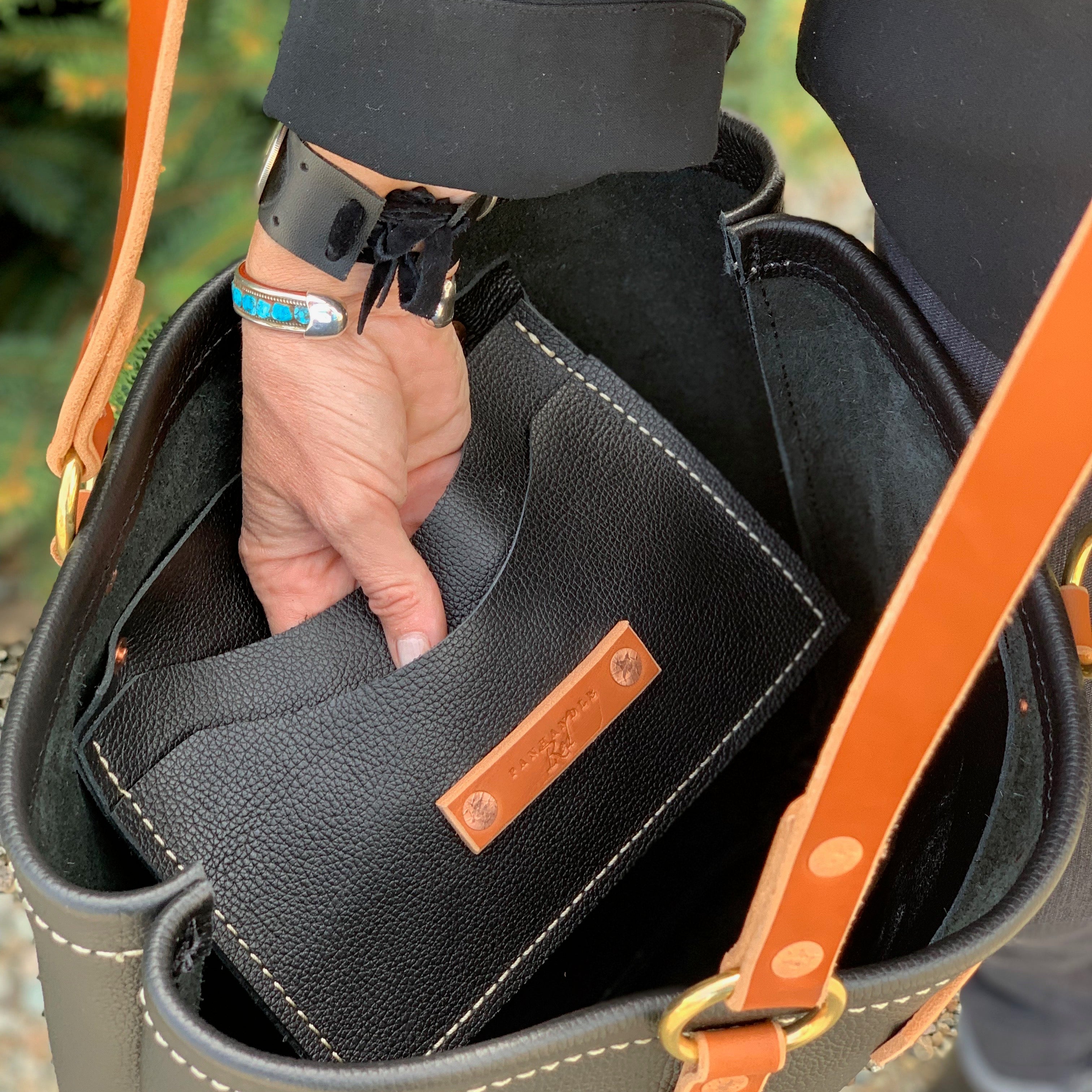 Black Leather Tote Bag by Panhandle Red Leather Company, North Idaho
