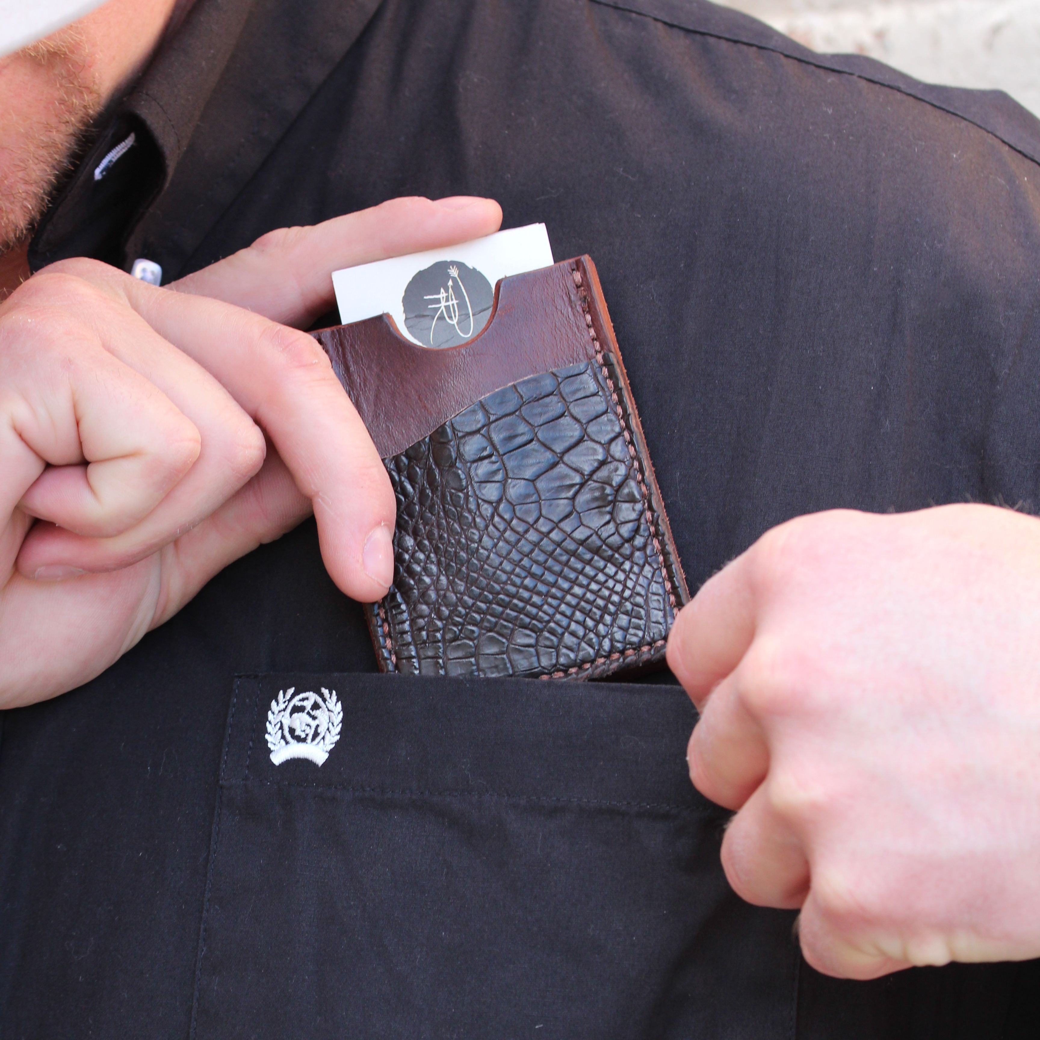 Leather minimal wallet, men's wallet, card holder, Mens' wallet, panhandle red, leather wallet