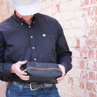 black leather shaving kit, leather dopp kit, men's leather shaving kit, men's gifts, birthday gifts, groomsman gifts, panhandle red